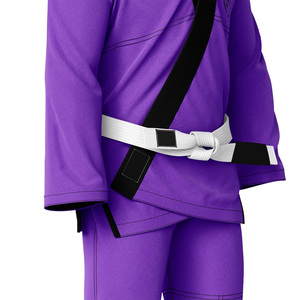 Kimono de Jiu-Jitsu violet élégant avec revers noir contrastant - Uniforme de performance avancée pour les lutteurs avertis - Product Image 6