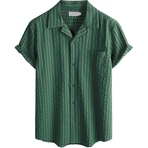 Camisa de algodón y lino para hombre, guayabera cubana, informal, de manga corta, con botones, a cuadros, talla 6XL, ropa de calle - Product Image 6