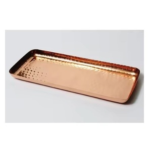 Tray <b>Copper</b> Metal Decorative Serving Tray Dining <b>Table</b> Centerpiece Decoration Antique Serving Trays Accents - Product Image 5