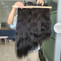 Lots de Cheveux Naturels Vietnamiens Bruts, Lisses, Couleur Noire, de 10 à 40 Pouces, Cheveux Humains Vierges de Grade 12A