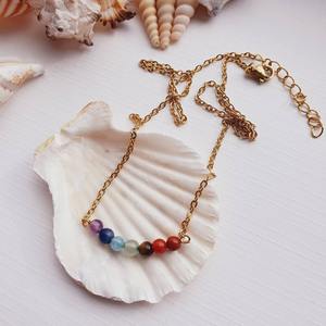 Cuentas redondas 7 chakra collar de piedras preciosas latón metal curación cristal hecho a mano colgante collar para hombres y mujeres - Product Image 4