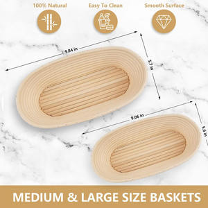 Vintage Round Rattan Bread Proofing Baskets, Home Breadmaking Breadbasket Made Bamboo Low <b>Cheap</b> Price Manufacturer - Product Image 2