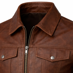 Chaqueta de cuero personalizada con cremallera de primera calidad para hombre, estilo con chaquetas de cuero para hombre, chaqueta de cuero de manga larga - Product Image 4