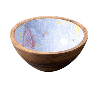Atractivo diseño esmalte impreso pared de madera cuenco decorativo hecho a mano personalizado buena calidad diseño creativo - Product Image 2