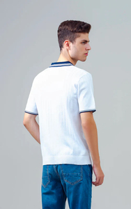 Verano personalizado hombres ropa de negocios Polo cuello camisa costilla prendas de punto al por mayor suéteres de manga corta fabricados por productos Huzaifa - Product Image 5