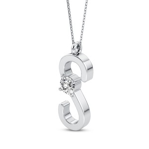 Colgante de Alfabeto Personalizado Moderno con Diamante Cultivado en Laboratorio VVS VS EF, Plata de Ley 925 con Acabado en Oro, Joyería Delicada con Iniciales - Product Image 4
