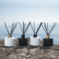 Bouteille diffuseur en céramique, bouteille diffuseur en verre noir, bouteille diffuseur pour la maison 50ml, bouteille diffuseur blanc mat