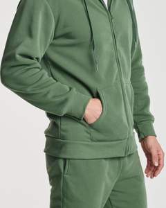 Sudadera atlética Premium para hombre, chaqueta de manga larga con cremallera completa, sudadera con capucha con estampado en relieve, lana de invierno, técnicas bordadas ODM - Product Image 4