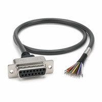 كابل موصل أنثى DB15 D-Sub بـ 15 دبوس، سلك HD15 محمي RVVP للتحكم الصناعي ومعدات الاختبار