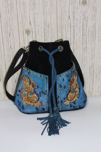 Hot Selling Peacock Embilished Crossbody Bags With Draw <b>Strings</b> Designer From Indian Suppliers Indian Exporters and Manufacturer - Product Image 4