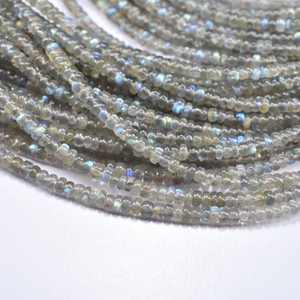 Labradorita Natural suave Rondelle piedras preciosas hebras Cadena 3-5mm labradorita cuentas lote para la fabricación de collares de joyería - Product Image 5