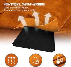 Delantales de soldadura de cuero de vaca Real 100%, ropa de trabajo transpirable y que absorbe la humedad, delantales de trabajo suaves cómodos y antideslizantes - Product Image 3