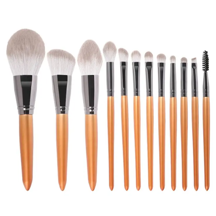 12Pcs Professional Custom Logo Private Label Make Up Brushes Foundation Powder Contour Eyeliner Eyeshadow Cosmetic Makeup Brush