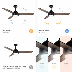 eco friendly ceiling fan with remote control with <b>timer</b> / BLACK SIROCO DC - Product Image 4