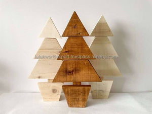 Décoration de Noël en bois Décor de bureau Éclairage LED de Noël Arbre en métal Arbre de Noël intérieur en bois de qualité supérieure par FWE - Product Image 2