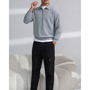 Sudadera informal de manga larga con cuello redondo para hombre con estampado de montaña, poliéster, lavable a máquina - Product Image 6