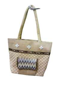 Bolso bordado de yute elegante y duradero Accesorio de compras de mano reutilizable - Product Image 2