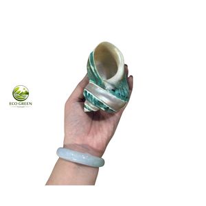 เปลือกหอยทะเลสีเขียวขัดเงาคุณภาพสูง เปลือกหอยเทอร์โบธรรมชาติ สำหรับตกแต่งห้องนั่งเล่นตามหลักฮวงจุ้ยสมัยใหม่ - Product Image 1