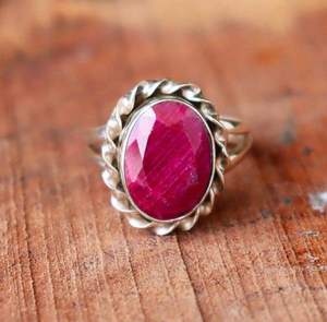 Rubis 925 Sterling Silver Bohemian Wedding Anniversary Rings Handmade Dainty Oval Cut Gemstone Hommes et Femmes Cadeaux - Product Image 5