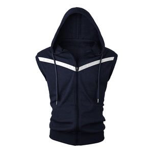 Man Muscle Fit Sleeveless Hoodie Sleeveless Gym Hoodie Blank Workout Hoodie - Product Image 5