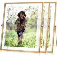 Cadre photo en acier inoxydable doré brillant de marque DC, taille standard, logo personnalisé, pour table/mur, vente en gros d'usine