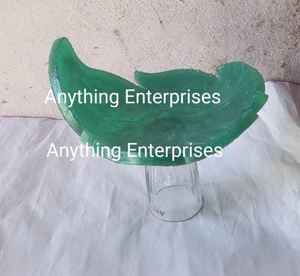 Bol à volants en résine transparente verte écologique fabriqué à la main avec des accents uniques Bol de cuisine de jardin fait à la main - Product Image 1