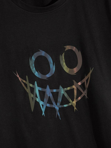 Venta al por mayor de alta calidad negro Streetwear verano 100% algodón cuello redondo hombres reflectante gráfico impreso Loose fit camiseta para hombres - Product Image 4