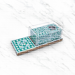 Petits cadeaux pour la fête de l'Aïd et du Ramadan 2026, coffret de brûleur à bakhoor avec plateau en résine incrustée et couvercle en acrylique - Product Image 6