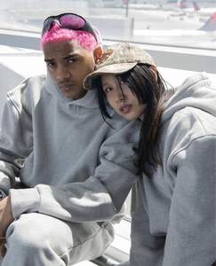 Sudadera con Capucha Gruesa, Lisa, Estilo Urbano, Estampado Gráfico Vintage, Talla Grande, Algodón Grueso - Product Image 5