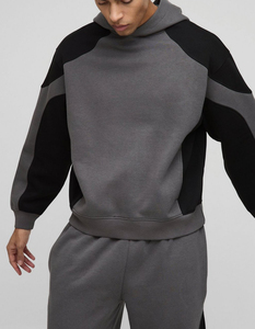 Custom Oversized Heavy Fleece <b>Pullover</b> Hoodie Jogger Tracksuit <b>Men</b> Two Piece Casual Sports Set - Product Image 5