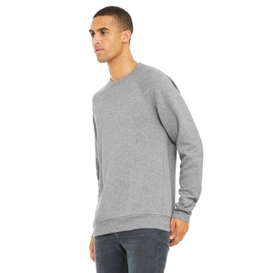 Pulls en polaire chauds pour hommes Pull en coton d'hiver Sweat-shirt Bella Canvas Unisexe en polaire éponge Col rond Gris foncé - Product Image 4
