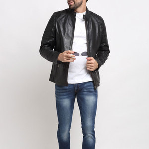 Nueva chaqueta de cuero Premium informal para motocicleta hecha a mano, lona marrón transpirable, Impresión de logotipo personalizado para uso profesional en invierno - Product Image 4