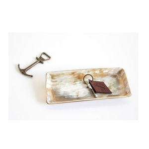 Plateau en corne de forme personnalisée au design fabuleux Vaisselle blanche de taille moyenne de qualité supérieure Plateau en corne de buffle - Product Image 1