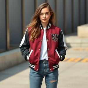 Vintage Varsity Letterman <b>Jacket</b> <b>Real</b> <b>Leather</b> Sleeves Wool Body Custom Chenille Patch Embroidery University Baseball <b>Jacket</b> - Product Image 5