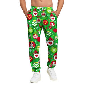 Pantalones de chándal navideños de primera calidad para hombre, pantalones de chándal navideños de tela de poliéster, pantalones de Salón de Vacaciones suaves - Product Image 1