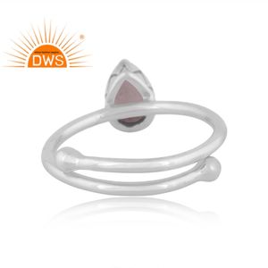 Fabricant de bijoux sur mesure, anneaux empilables en argent sterling fin, pierre de lune arc-en-ciel naturelle, best-seller. - Product Image 4