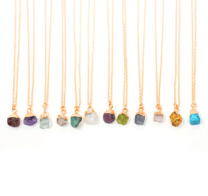 Pierre Labradorite Brute Naturelle 8-10mm Or Vermeil 925 Argent Sterling Électrolytique Tendance Fiançailles Guérison Pendentif Pierre Précieuse - Product Image 5