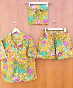Handmade Indian Cotton Floral PJ <b>Shorts</b> <b>Women's</b> XL Sexy Nightwear Home Hotel Use for Spring Summer Bridesmaid Lounge Set - Product Image 6