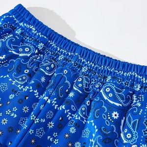 Cool Streetwear All Sublimation Print Blue Jersey Short pour homme avec poche Polyester Track Bandana Shorts - Product Image 3