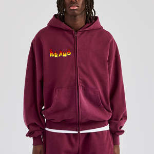 Sudadera con Capucha Personalizada de Primera Calidad, Sudadera con Capucha con Cierre y Logotipo Personalizado, Sudadera con Cierre de Algodón para Hombre - Product Image 4