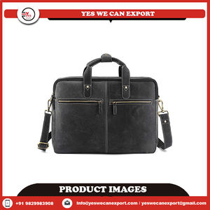 Bolso para ordenador portátil con logotipo elegante para hombre, de piel auténtica de primera calidad, bonito cierre de cremallera, portátil elegante y respetuoso con el medio ambiente para viajes económicos - Product Image 2