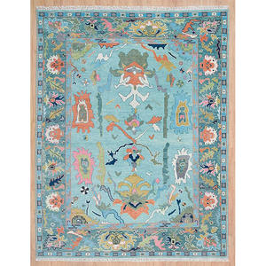Tapis noués à la main de la meilleure qualité, fabriqués en pure laine, laine filée à la main, tapis en laine noués à la main de qualité supérieure, design Ushak - Product Image 1