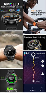 Reloj Inteligente K67 con GPS para Hombre, Pantalla AMOLED, Llamadas por Bluetooth, Brújula, Linterna, Reloj Deportivo para Actividades al Aire Libre y Fitness - Product Image 6