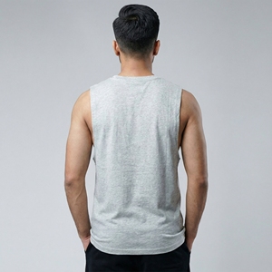 Camiseta sin Mangas Extra Grande para Hombre, Color Gris Claro, Transpirable, con Abertura Profunda en los Brazos, Ajuste Muscular, Estilo Casual Elegante, para Gimnasio, Entrenamiento, Fitness - Product Image 3
