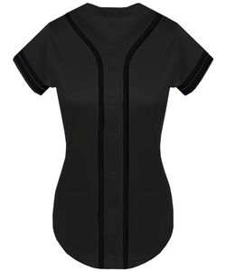 Uniforme de béisbol de calidad superior para mujer en patrón sólido Logotipo personalizado Ropa deportiva transpirable Jersey de béisbol personalizado - Product Image 1