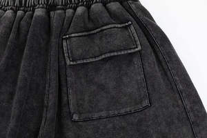 กางเกงขาสั้นผ้าเฟรนช์เทอร์รี่ผู้ชายสไตล์สตรีทผ้าฝ้าย100% ซีดจางระบายเหงื่อเอวยางยืดระบายอากาศได้ดี - Product Image 5