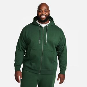 เสื้อฮู้ดซิปผ้าฟลีซคอตตอนคุณภาพสูง 100% ปักโลโก้ตามสั่ง พิมพ์ลาย เสื้อฮู้ดเปล่าสำหรับฤดูหนาว เสื้อสเวตเชิ้ตสำหรับผู้ชาย - Product Image 1