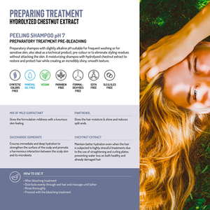 PEELING <b>SHAMPOO</b> pH 7 - Preparatory treatment pre-bleaching with hydrolyzed chestnut extract, Made in Italy - Product Image 2