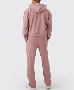 Survêtement ample à logo brodé personnalisé, best-seller, 100% coton, 300GSM, coupe ample, pantalon de jogging streetwear évasé - Product Image 6