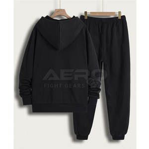 Chándal con capucha para hombre de la mejor calidad al por mayor para invierno 100% algodón patrón sólido mejor precio ropa al aire libre - Product Image 2